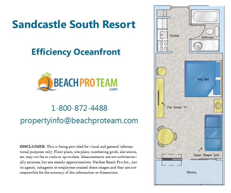 Sandcastle South Floor Plan 2 - Efficiency Oceanfront